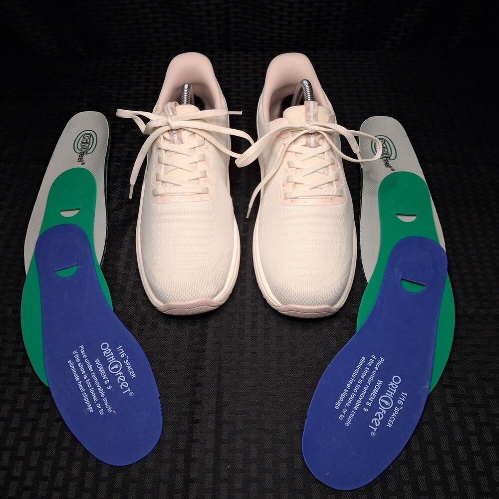 Orthofeet Kita Stretch Knit Sneakers White Womens Walking Shoes Orthopedic sz 9